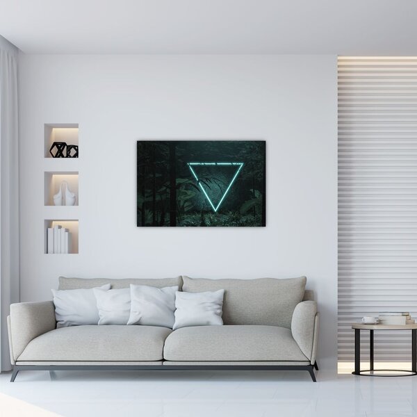 Slika - Neonski trikotnik v džungli (90x60 cm)