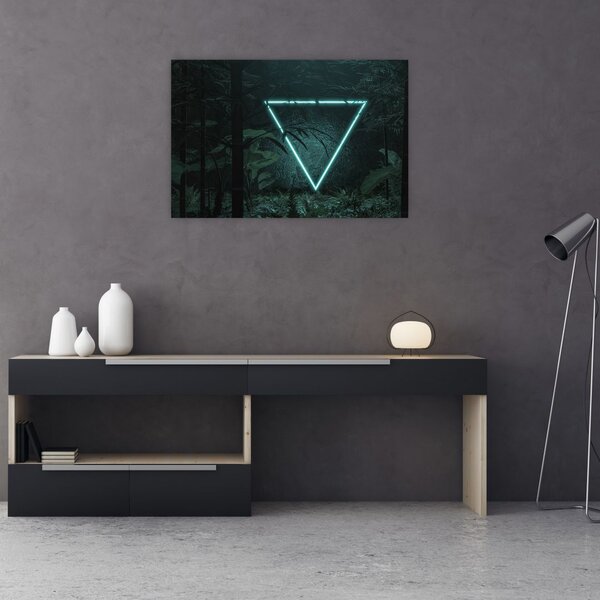 Slika - Neonski trikotnik v džungli (90x60 cm)