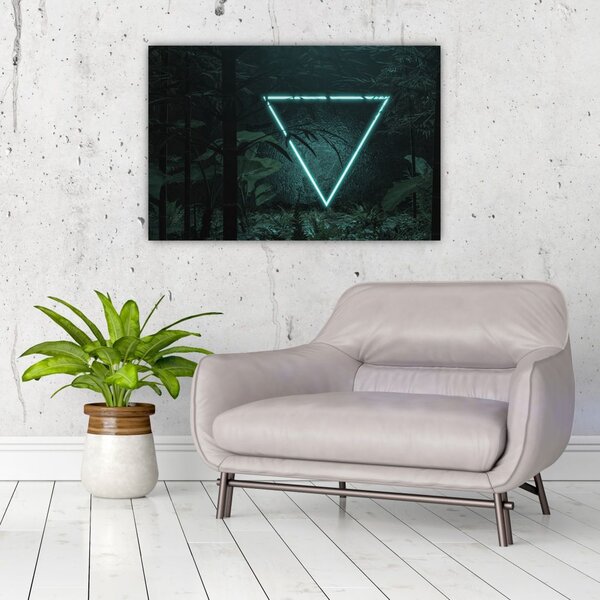 Slika - Neonski trikotnik v džungli (90x60 cm)