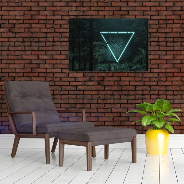 Slika - Neonski trikotnik v džungli (90x60 cm)