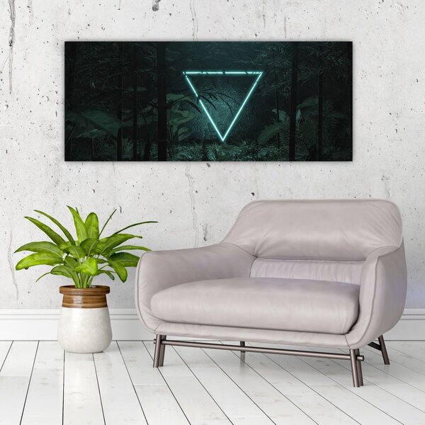 Slika - Neonski trikotnik v džungli (120x50 cm)