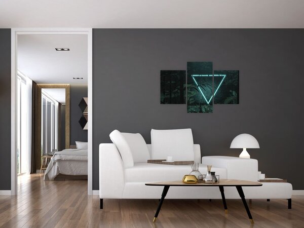 Slika - Neonski trikotnik v džungli (90x60 cm)