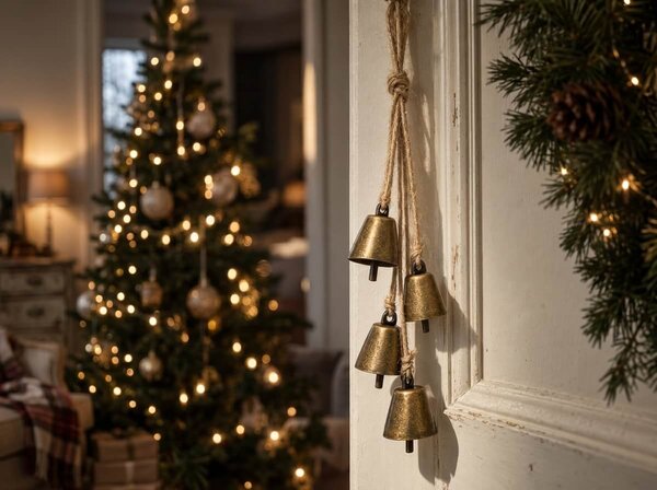 Božićna viseća dekoracija GOLDEN BELLS 35 cm, zlatna