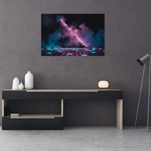 Slika - Rožnato moder dim (90x60 cm)