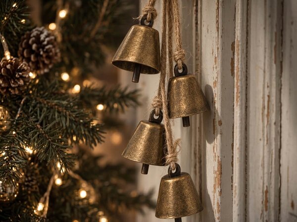 Božićna viseća dekoracija GOLDEN BELLS 35 cm, zlatna