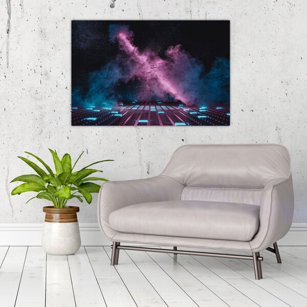 Slika - Rožnato moder dim (90x60 cm)