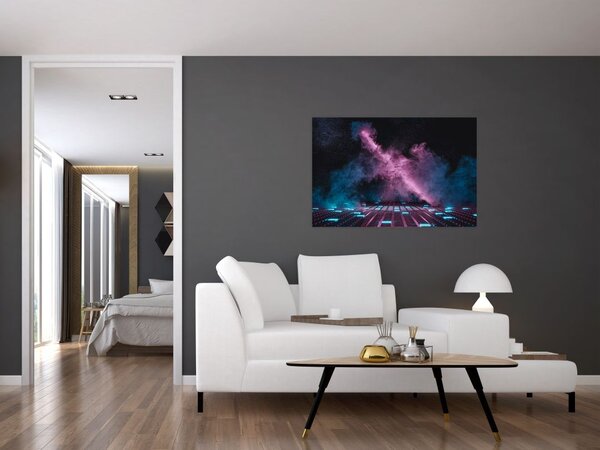 Slika - Rožnato moder dim (90x60 cm)