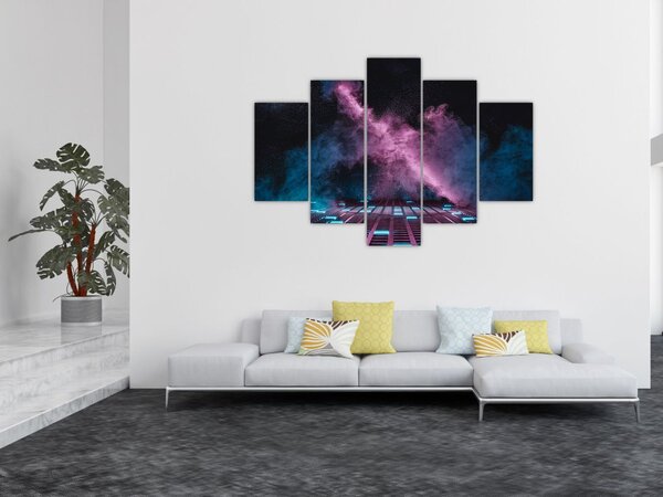 Slika - Rožnato moder dim (150x105 cm)