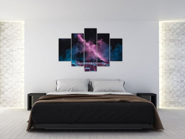 Slika - Rožnato moder dim (150x105 cm)