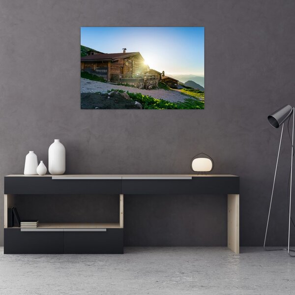 Slika - Jutro v Alpah, Tirolska (90x60 cm)