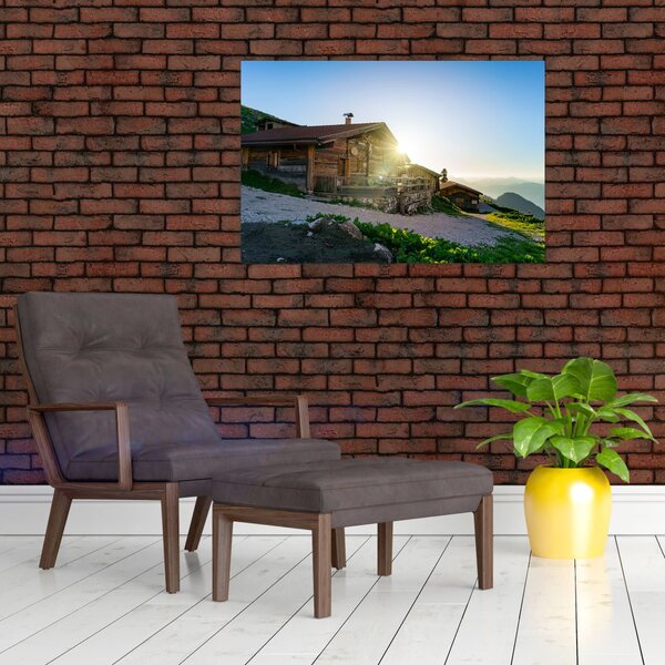 Slika - Jutro v Alpah, Tirolska (90x60 cm)