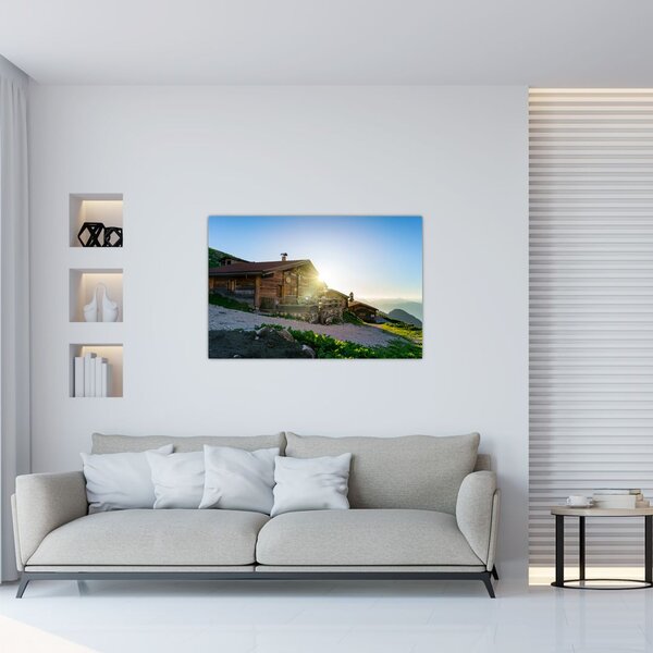 Slika - Jutro v Alpah, Tirolska (90x60 cm)