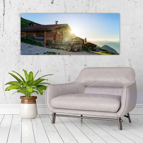 Slika - Jutro v Alpah, Tirolska (120x50 cm)