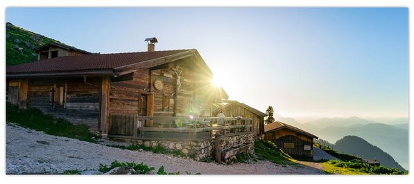 Slika - Jutro v Alpah, Tirolska (120x50 cm)