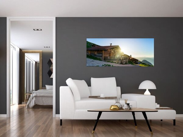 Slika - Jutro v Alpah, Tirolska (120x50 cm)
