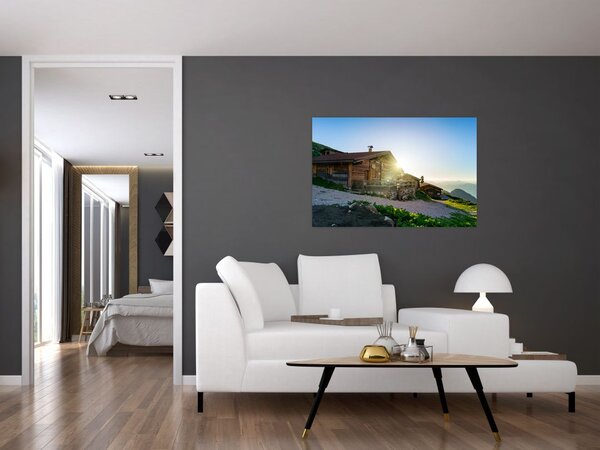 Slika - Jutro v Alpah, Tirolska (90x60 cm)