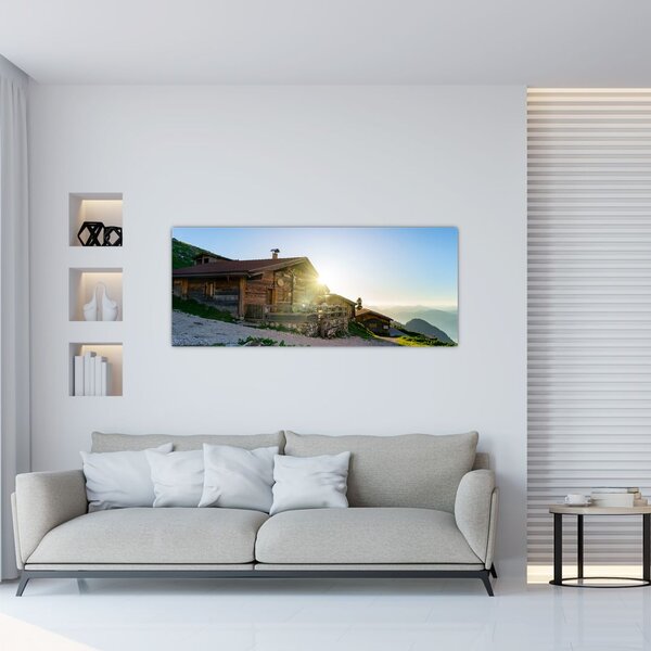 Slika - Jutro v Alpah, Tirolska (120x50 cm)