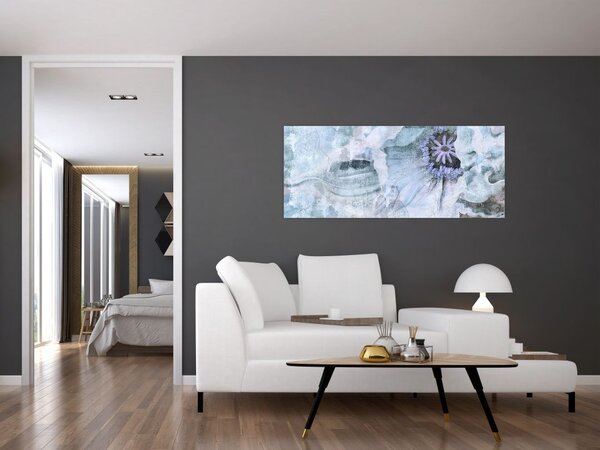 Slika - Freska s cvetjem na opečni steni (120x50 cm)