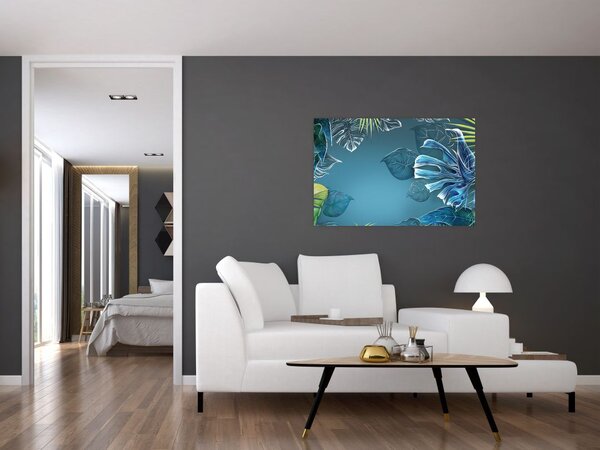 Slika - Listi tropskih rastlin (90x60 cm)