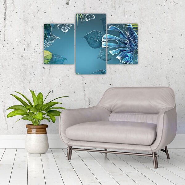 Slika - Listi tropskih rastlin (90x60 cm)