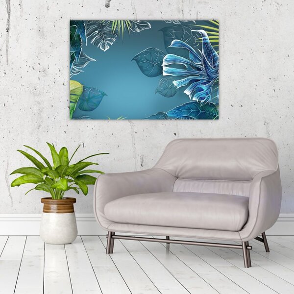 Slika - Listi tropskih rastlin (90x60 cm)