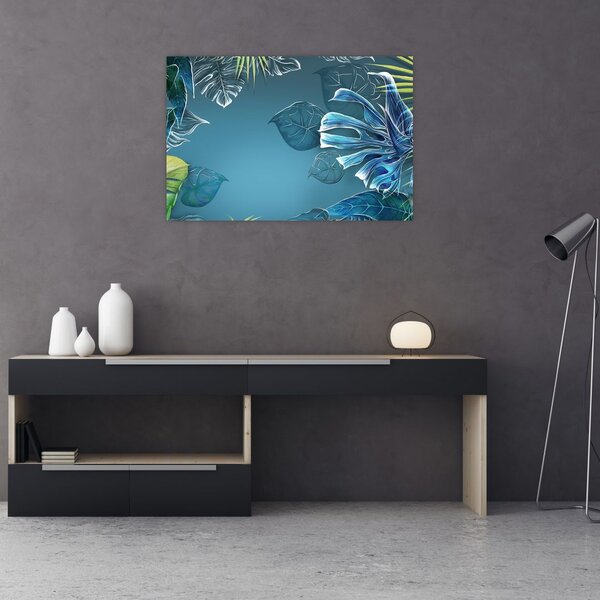 Slika - Listi tropskih rastlin (90x60 cm)