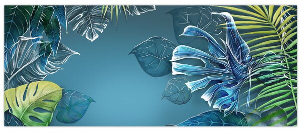 Slika - Listi tropskih rastlin (120x50 cm)