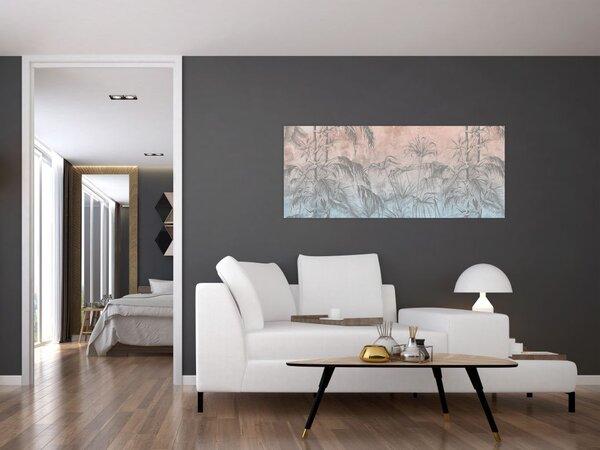 Slika - Tropske rastline na steni (120x50 cm)