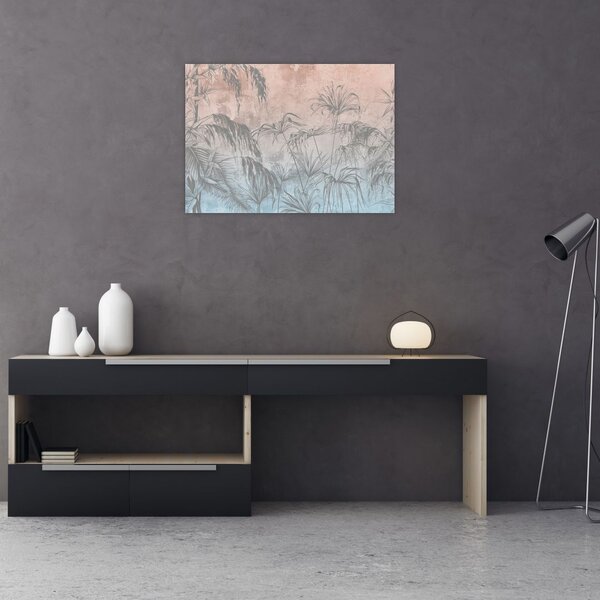 Slika - Tropske rastline na steni (70x50 cm)