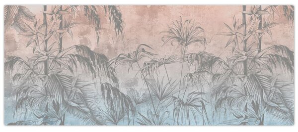 Slika - Tropske rastline na steni (120x50 cm)