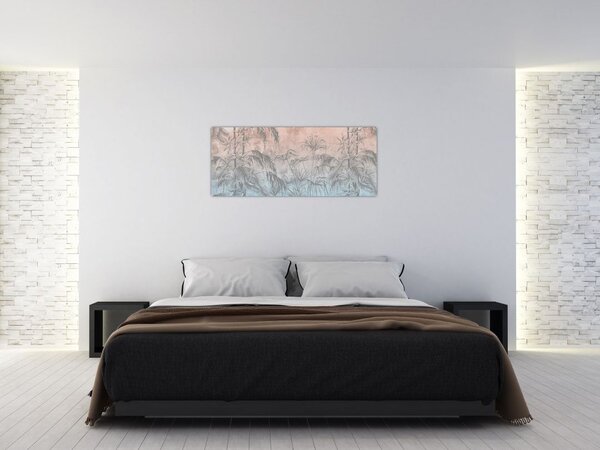 Slika - Tropske rastline na steni (120x50 cm)