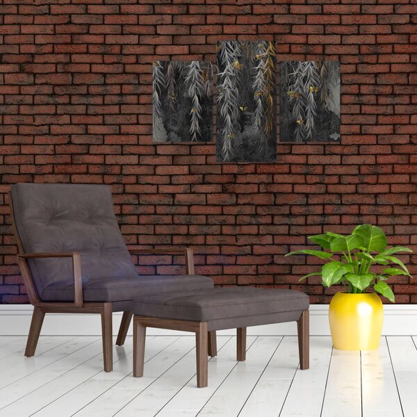 Slika - Vrbove vejice na črnem ozadju (90x60 cm)