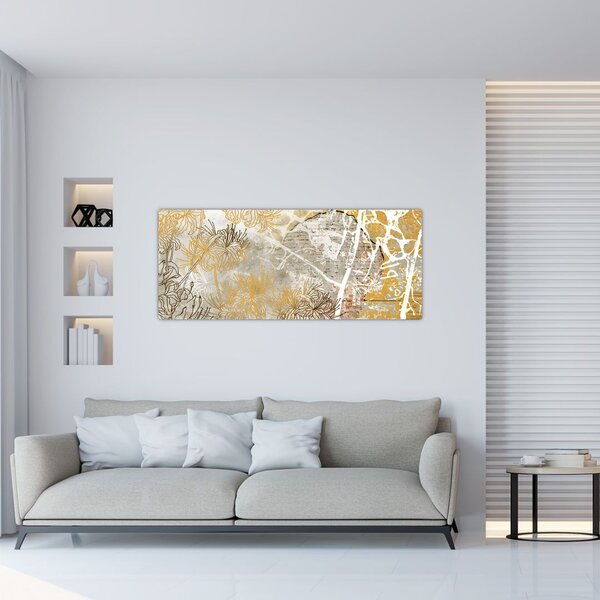 Slika - Vintage stena z rožami (120x50 cm)