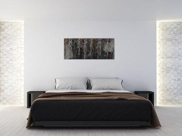 Slika - Vrbove vejice na črnem ozadju (120x50 cm)