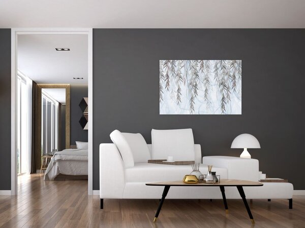 Slika - Vrbove vejice na modrem ozadju (90x60 cm)