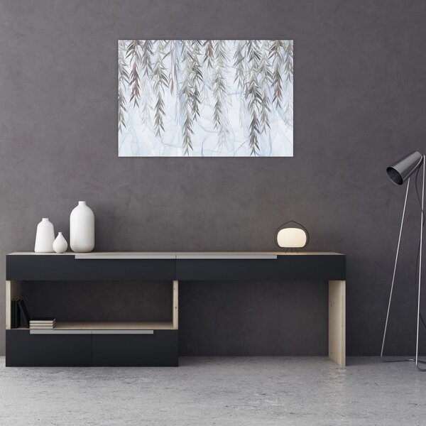 Slika - Vrbove vejice na modrem ozadju (90x60 cm)