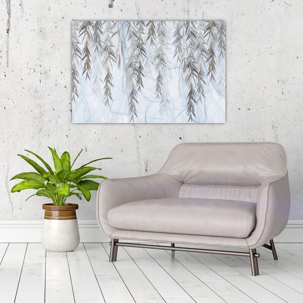 Slika - Vrbove vejice na modrem ozadju (90x60 cm)