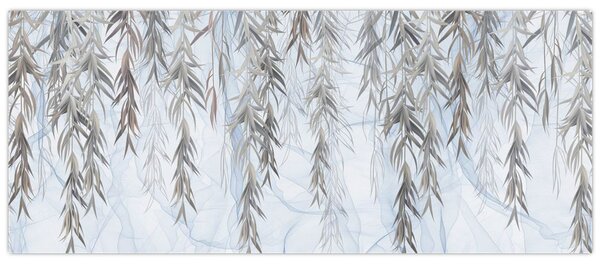 Slika - Vrbove vejice na modrem ozadju (120x50 cm)