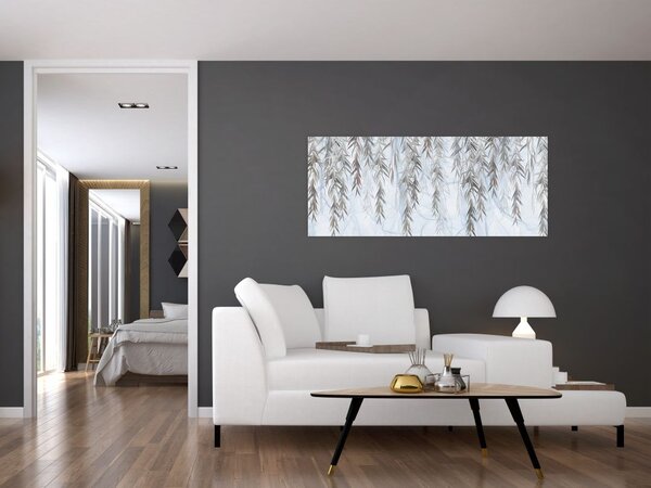 Slika - Vrbove vejice na modrem ozadju (120x50 cm)