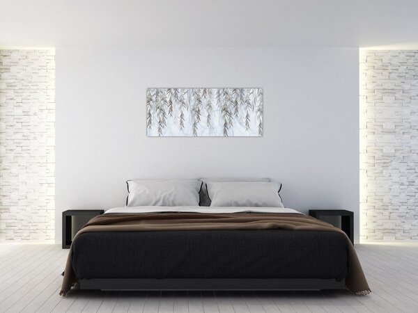 Slika - Vrbove vejice na modrem ozadju (120x50 cm)
