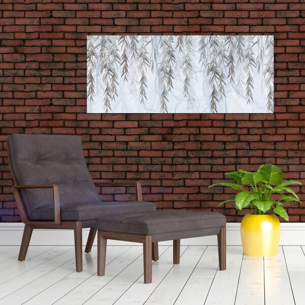 Slika - Vrbove vejice na modrem ozadju (120x50 cm)