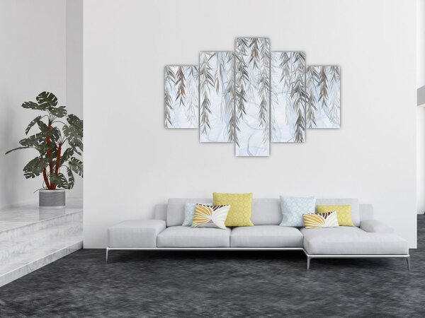 Slika - Vrbove vejice na modrem ozadju (150x105 cm)