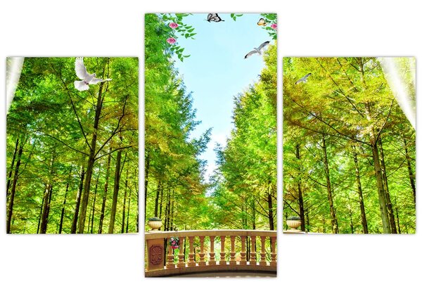 Slika - Pogled na gozd (90x60 cm)