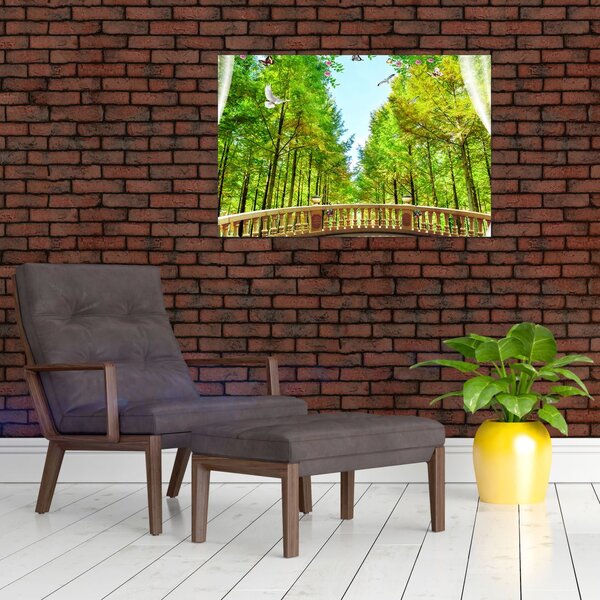Slika - Pogled na gozd (90x60 cm)
