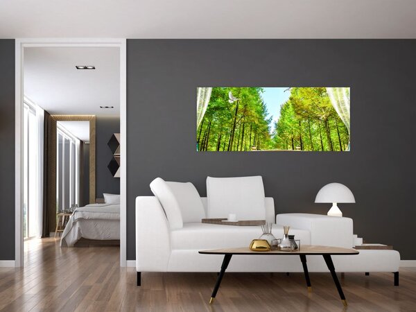 Slika - Pogled na gozd (120x50 cm)
