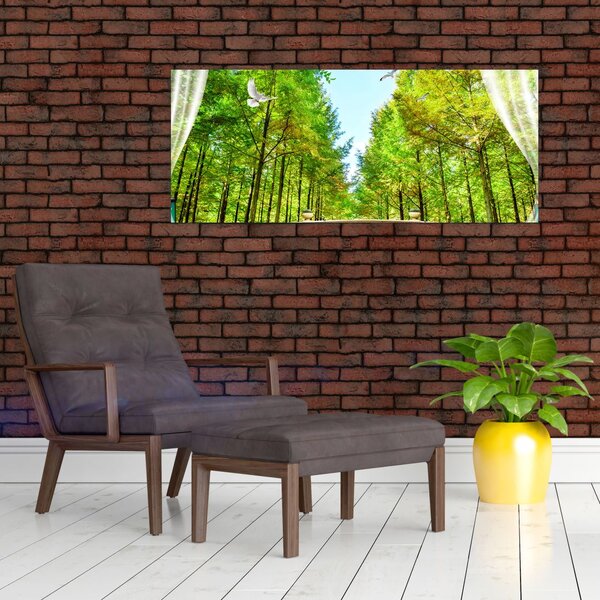 Slika - Pogled na gozd (120x50 cm)