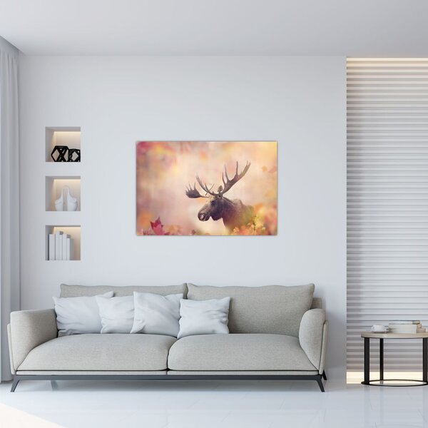 Slika - Gozd v jesenskem listju (90x60 cm)