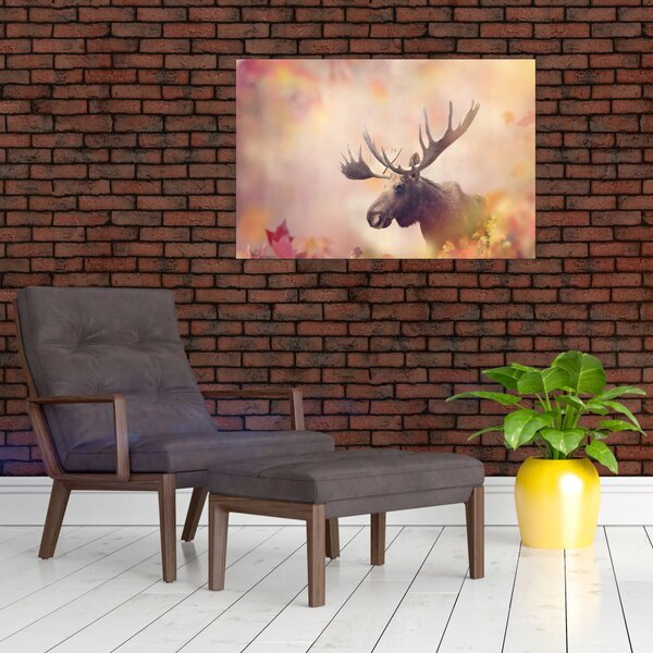 Slika - Gozd v jesenskem listju (90x60 cm)