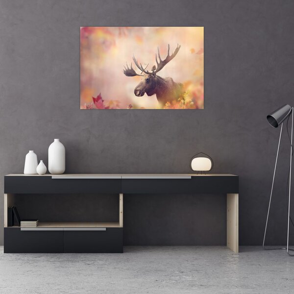 Slika - Gozd v jesenskem listju (90x60 cm)
