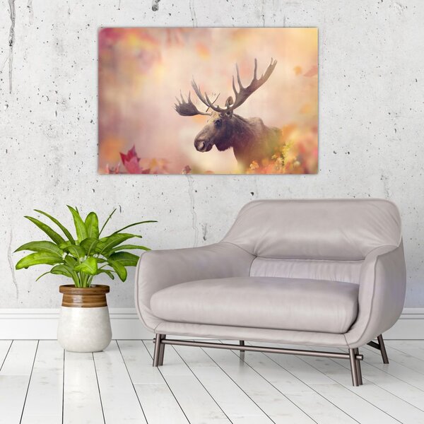 Slika - Gozd v jesenskem listju (90x60 cm)